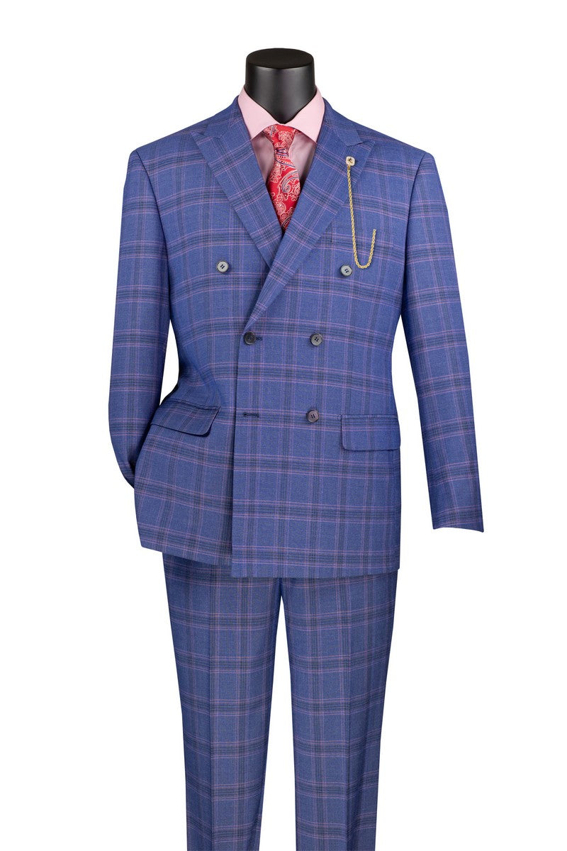 Vinci Men Suit MDW-2-Blue - Church Suits For Less