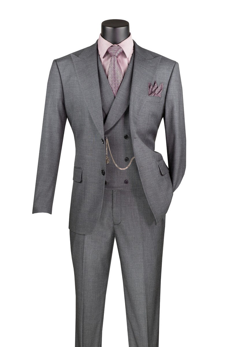 Vinci Men Suit MV2K-2 Charcoal - Church Suits For Less