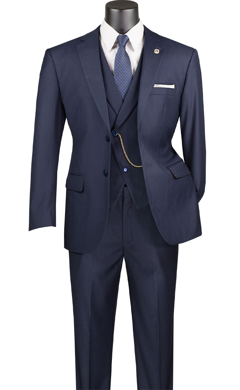 Vinci Suit MV2TR-Navy - Church Suits For Less