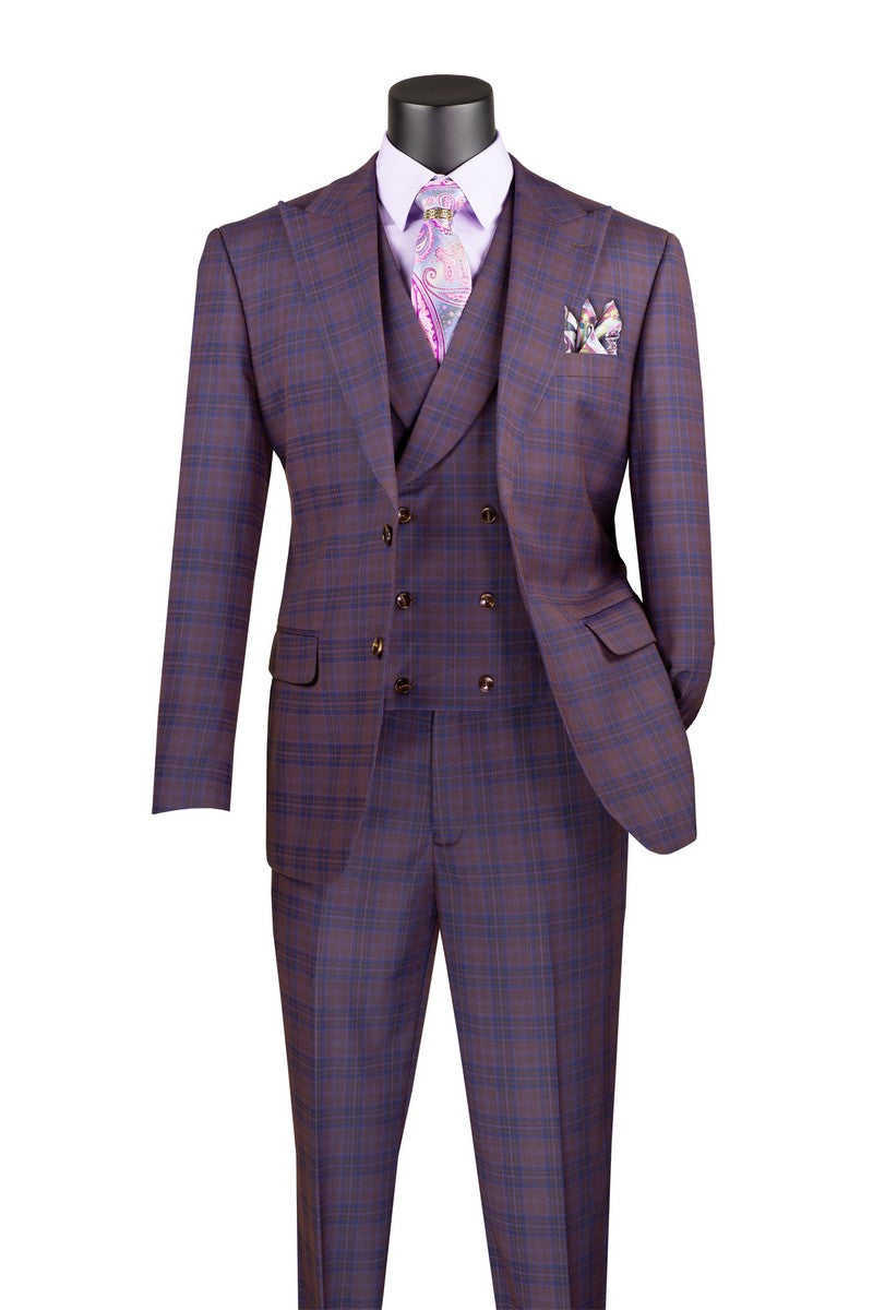 Vinci Men Suit MV2W-3-Purple - Church Suits For Less