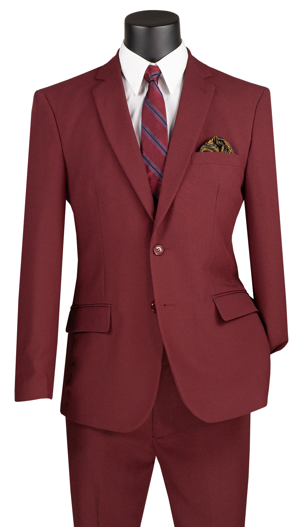 Vinci Suit S-2PP-Burgundy - Church Suits For Less