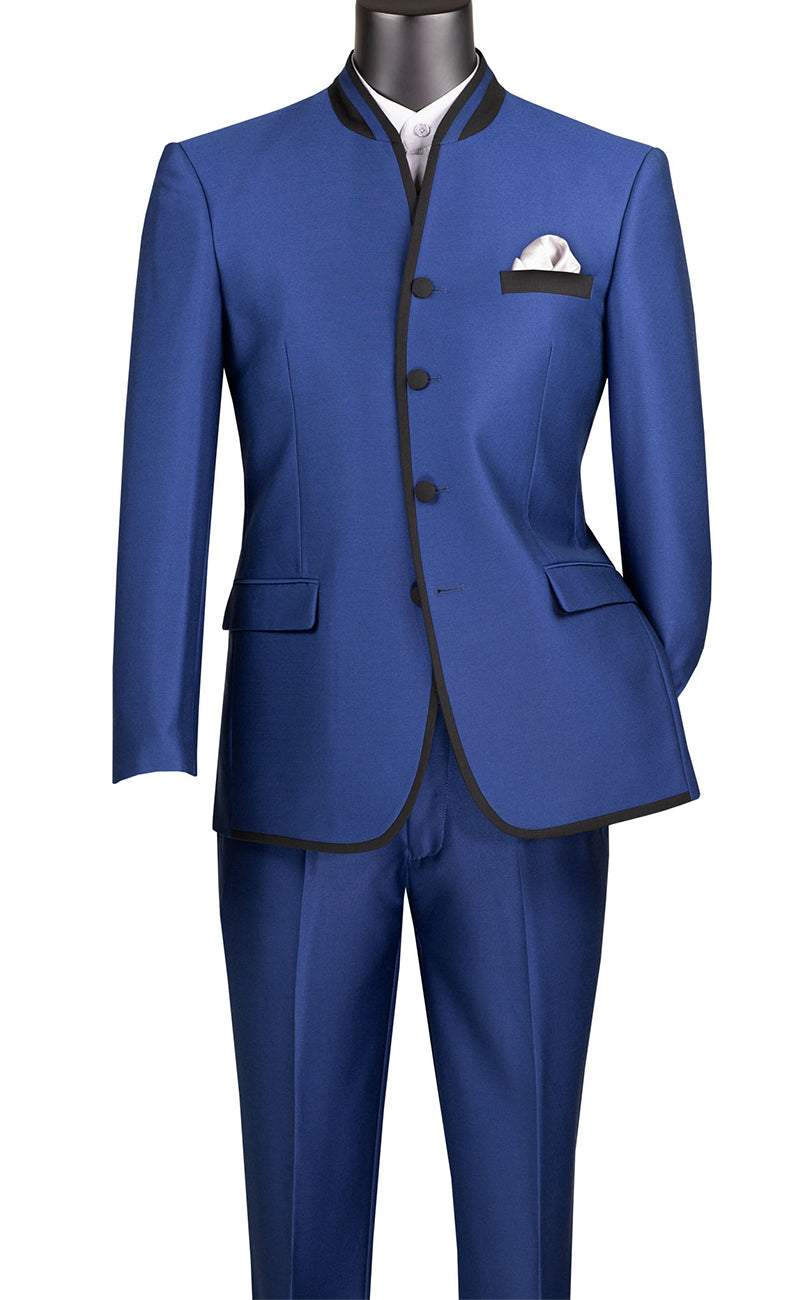 Vinci Men Suit S4HT-1-Blue - Church Suits For Less