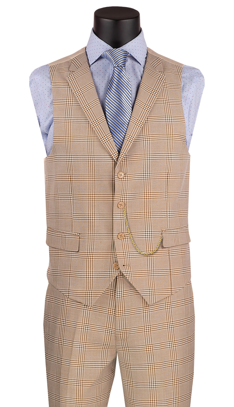 Vinci Men Suit SV2W-6-Beige - Church Suits For Less