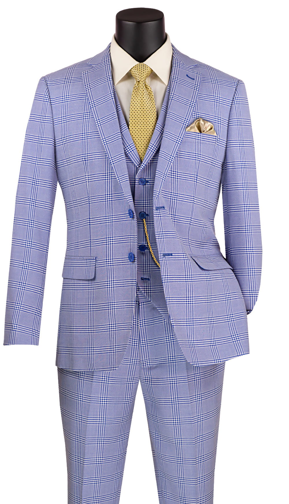 Vinci Men Suit SV2W-6-Sky Blue - Church Suits For Less