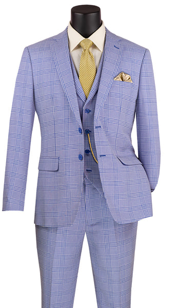 Vinci Men Suit SV2W-6-Sky Blue | Church suits for less