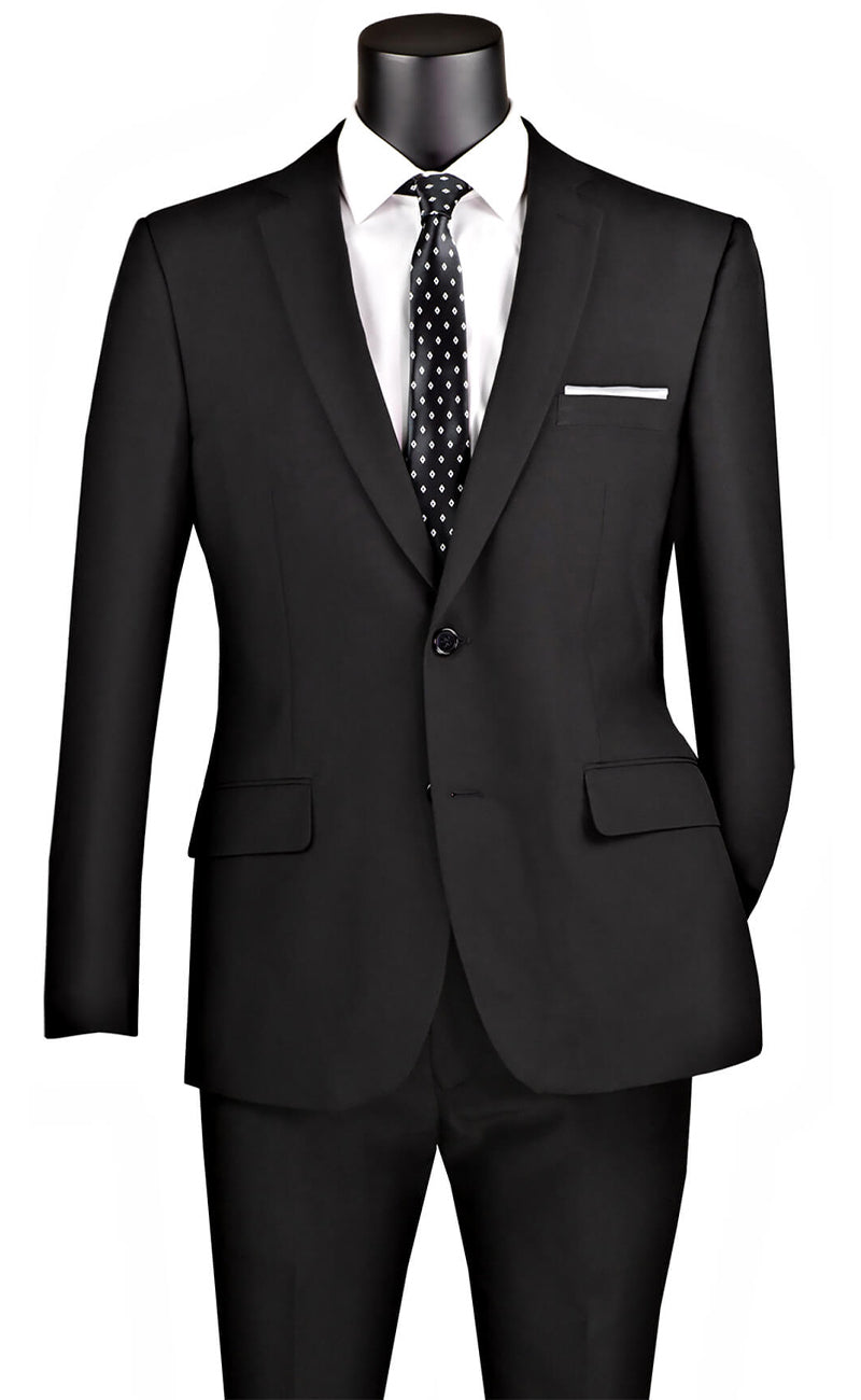 Vinci Suit S-2PP-Black - Church Suits For Less