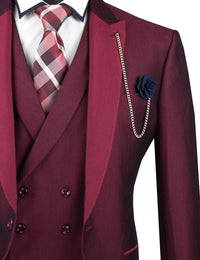 Vinci Men Suit SV2R-6C-Ruby - Church Suits For Less