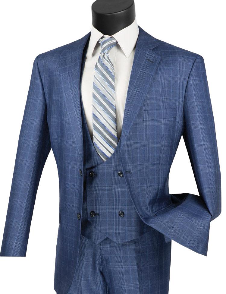 Vinci Suit V2RW-7C Oxford Blue - Church Suits For Less