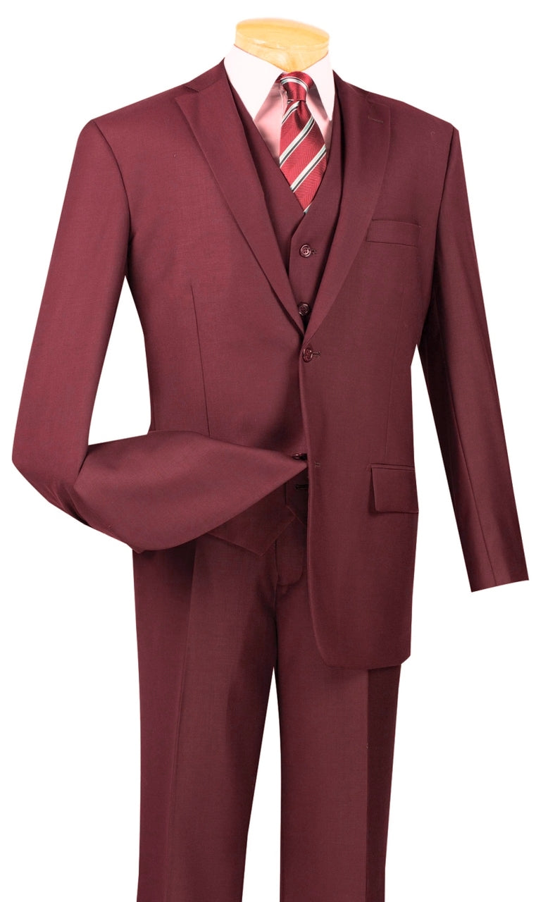 Vinci Suit V2TRC-Maroon (Burgundy Tone) - Church Suits For Less