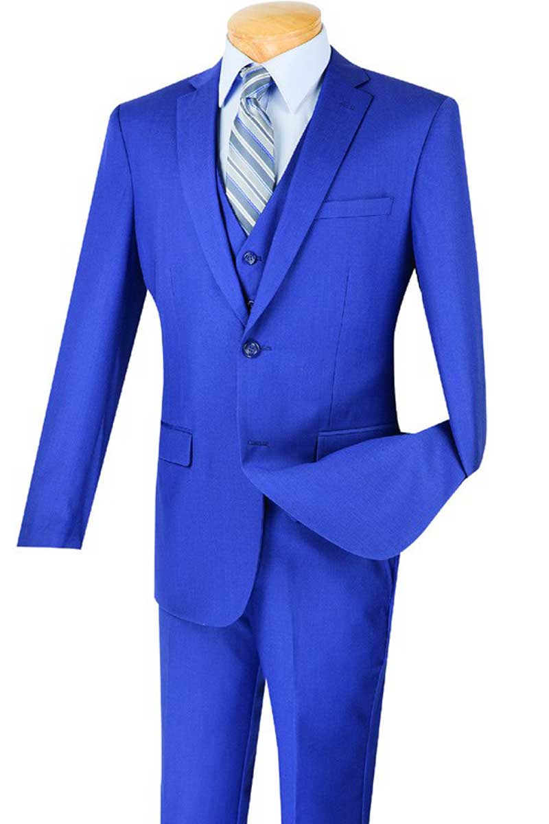 Vinci Suit SV2900C-Indigo - Church Suits For Less