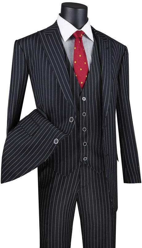 Vinci Suit V2RS-9C-Black - Church Suits For Less