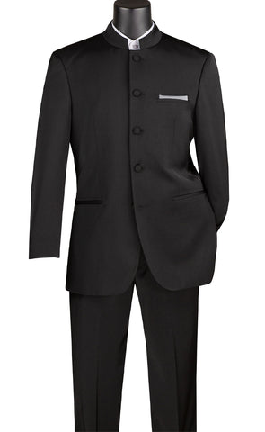 Vinci Men Suit 5HT-Black - Church Suits For Less