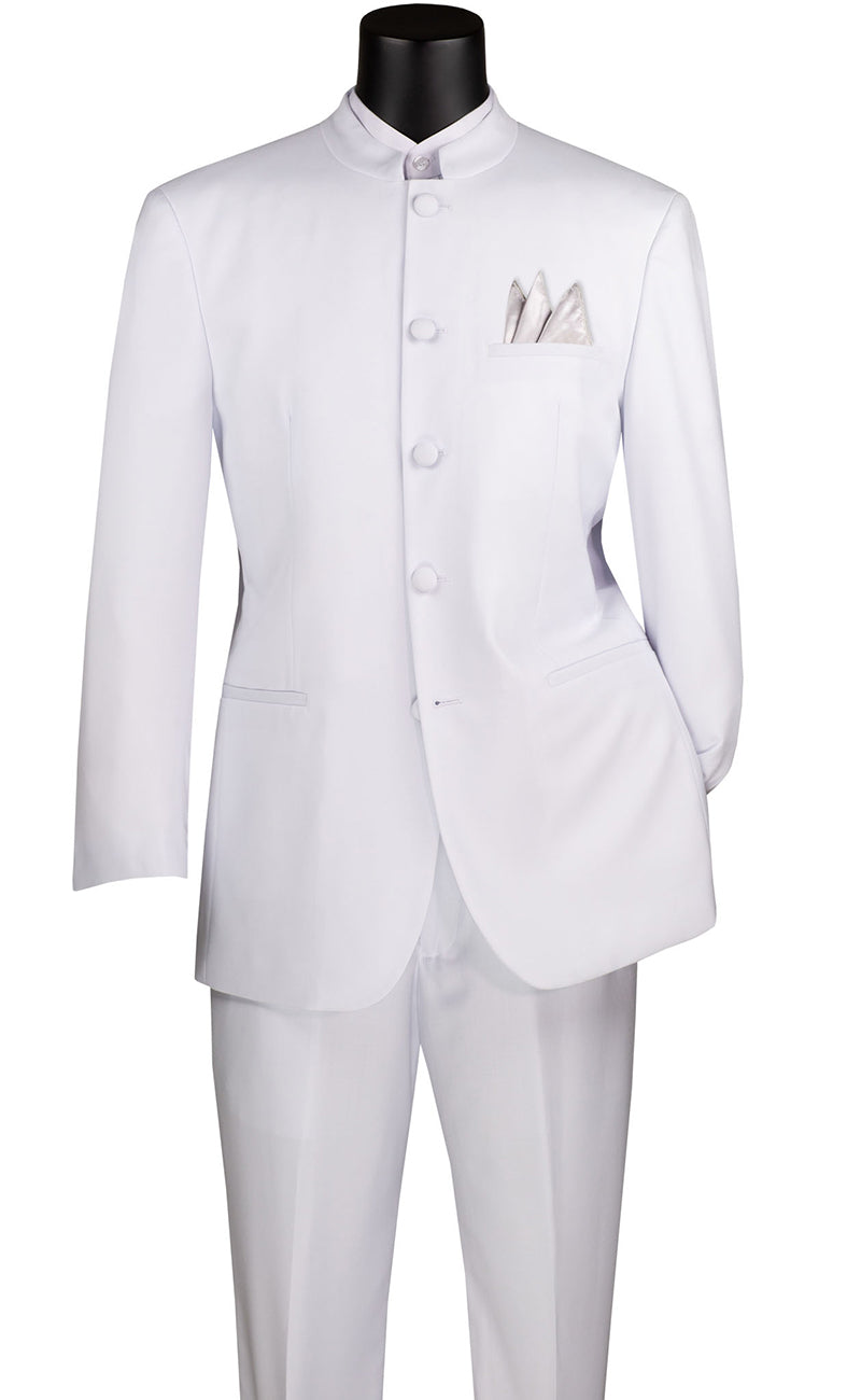 Vinci Men Suit 5HT-White - Church Suits For Less