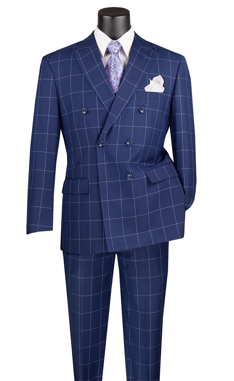 Vinci Men Suit MDW-1-Blue - Church Suits For Less