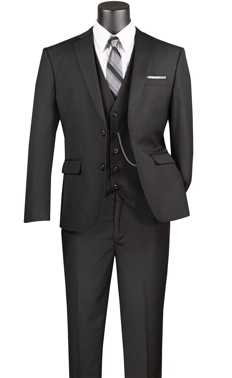 Vinci Suit SV2900C-Black - Church Suits For Less