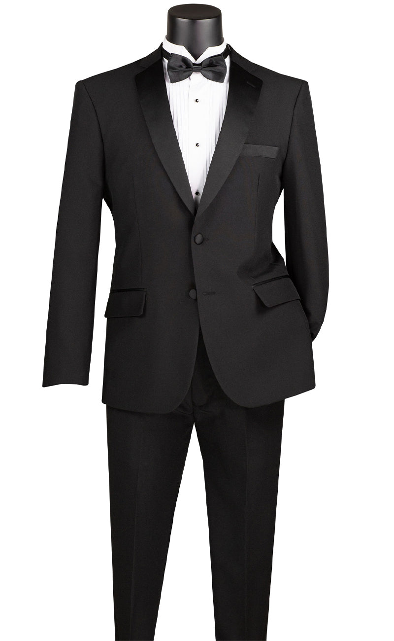 Vinci Tuxedo T-SLPP-Black - Church Suits For Less