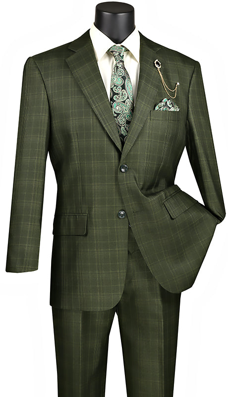 Vinci Suit V2RW-7 Olive - Church Suits For Less