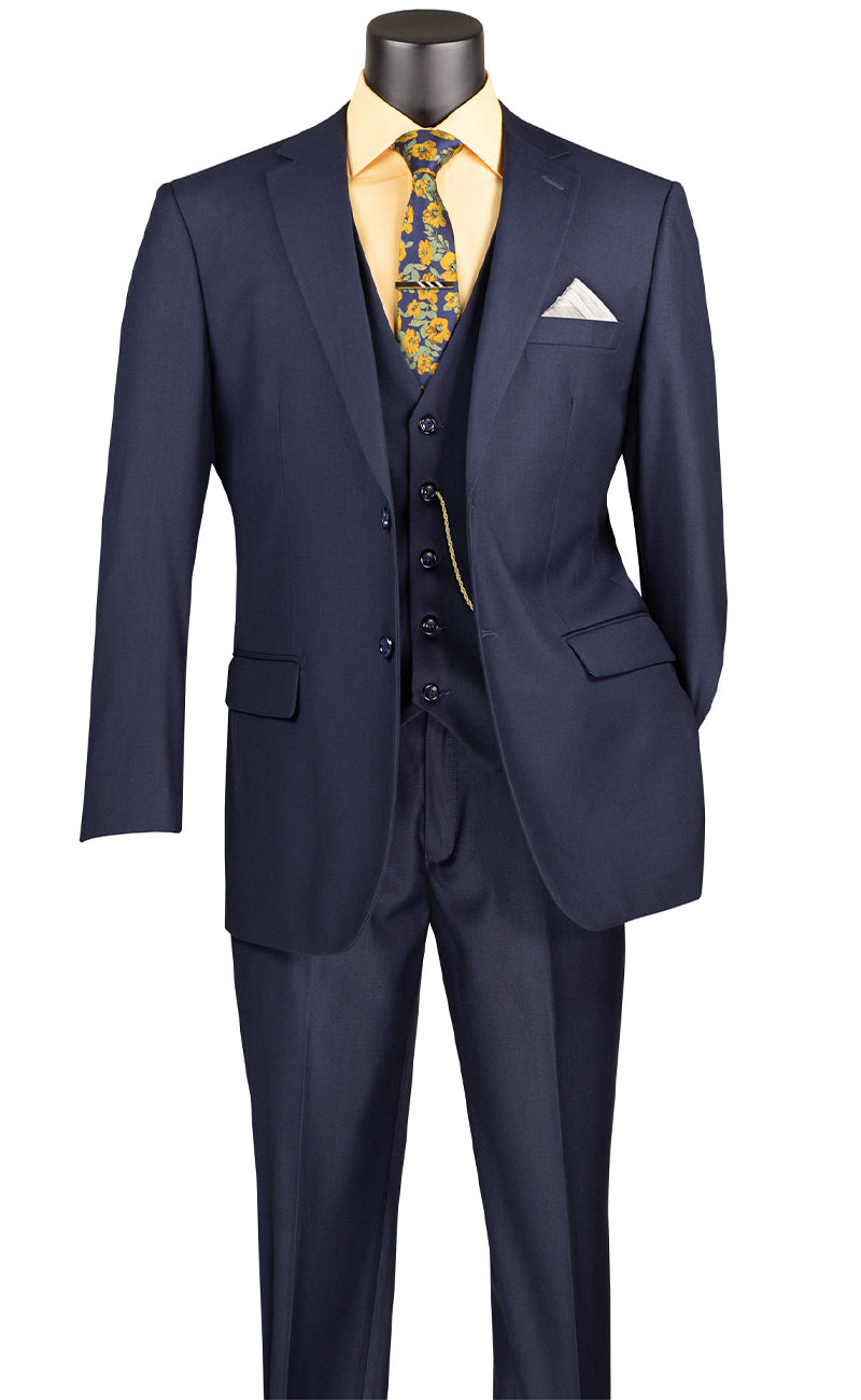 Vinci Suit V2TR-Navy Blue - Church Suits For Less