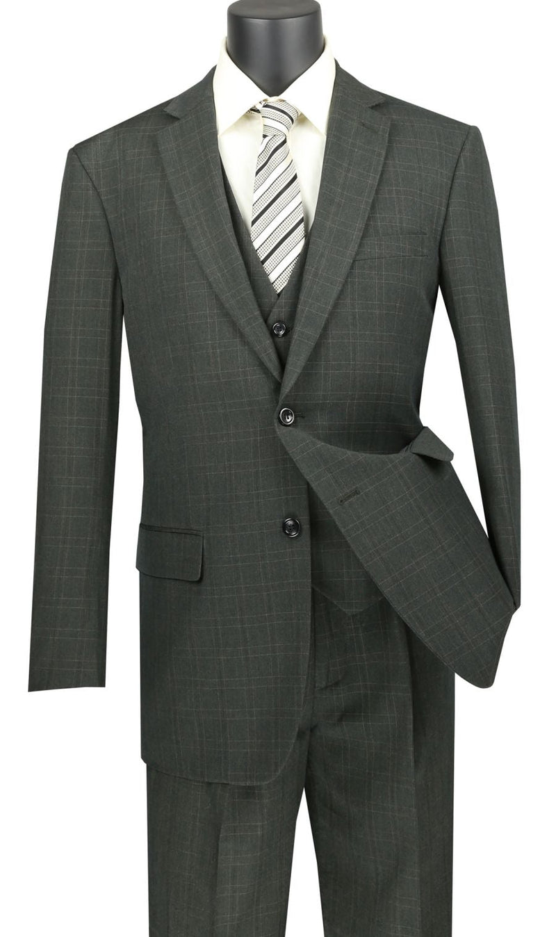 Vinci Men Suit V2RW-15C-Olive - Church Suits For Less