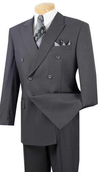 Vinci Men Suit DC900-1C-Heather Grey | Church suits for less