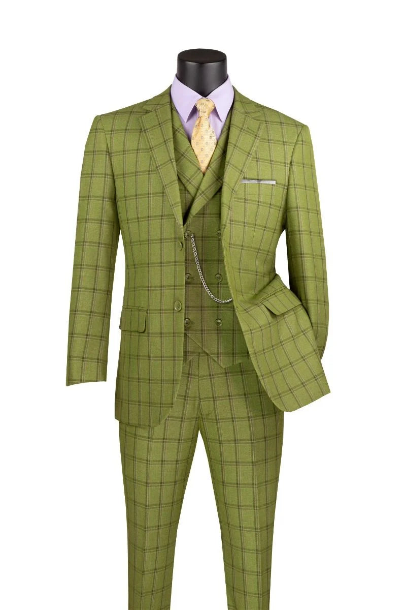 Vinci Men Suit MV2W-4-Moss - Church Suits For Less