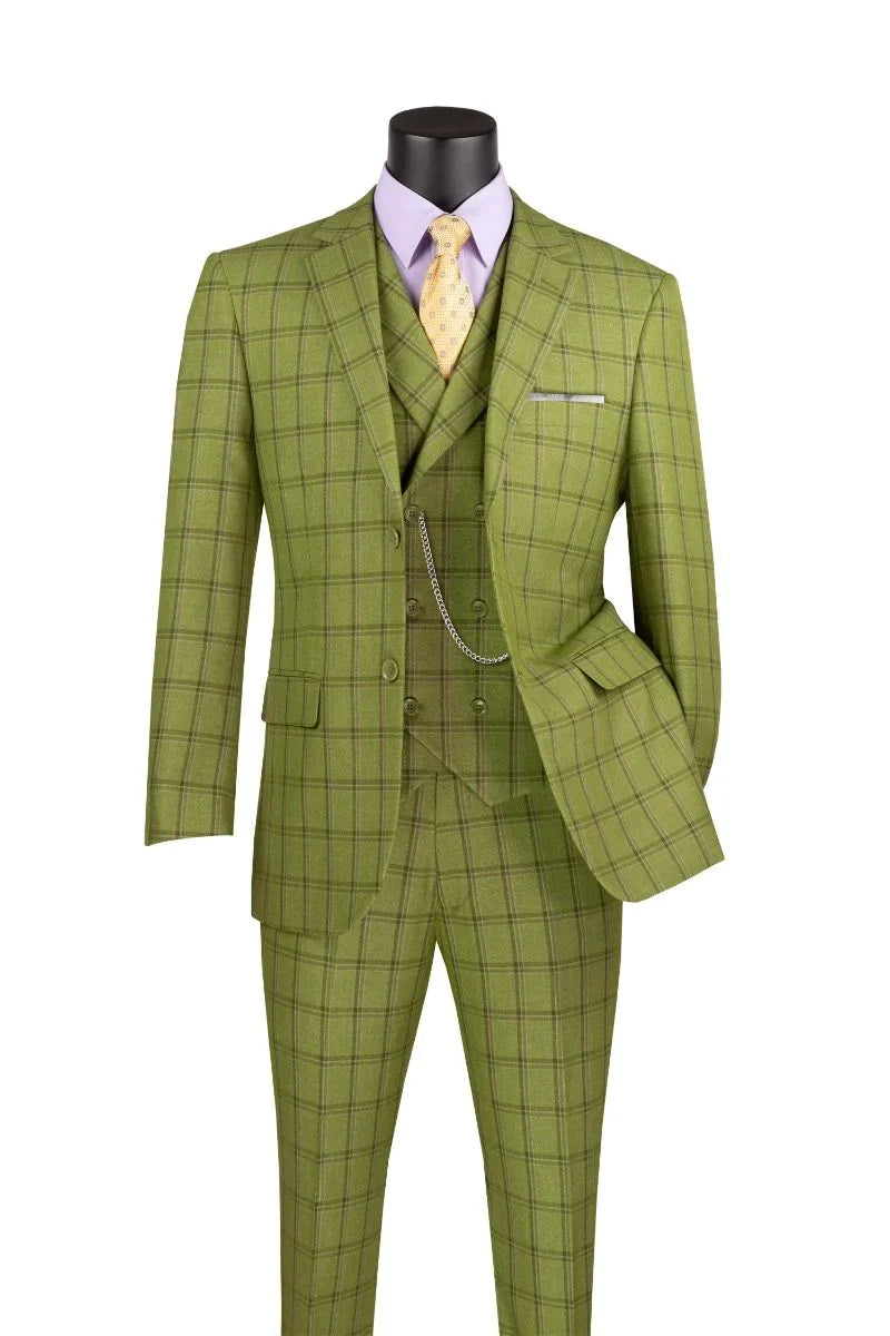 Vinci Men Suit MV2W-4C-Moss - Church Suits For Less