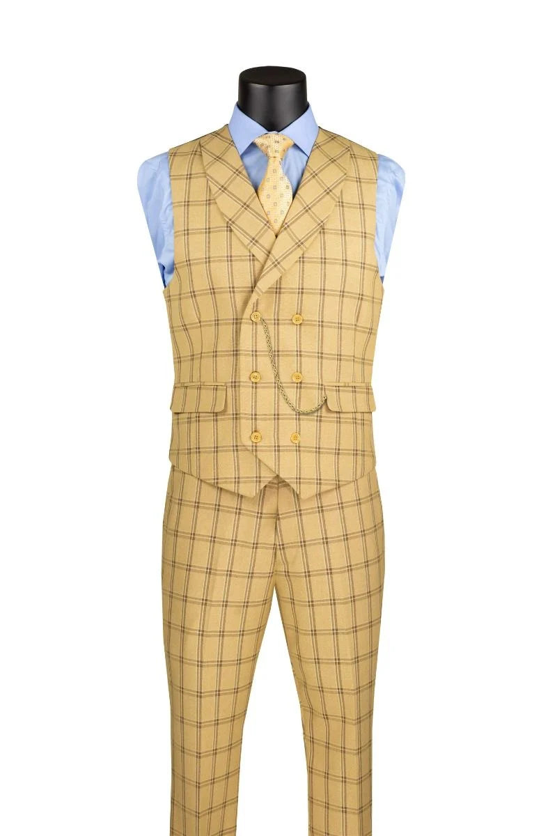 Vinci Men Suit MV2W-4-Tan - Church Suits For Less