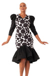 For Her Women Dress 82139-Black/White - Church Suits For Less