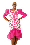 For Her Women Dress 82139-Fuchsia/White - Church Suits For Less