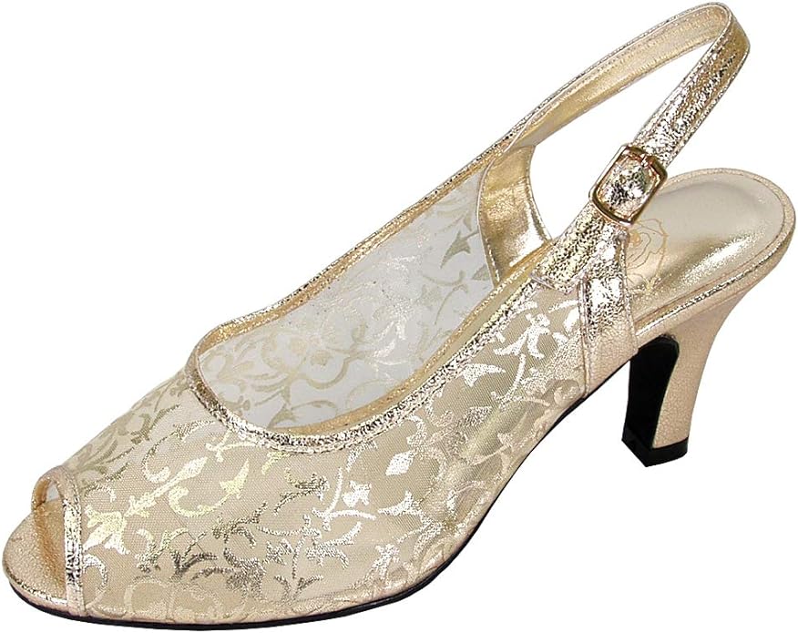 Women Dress Heels BDF-835C Gold - Church Suits For Less