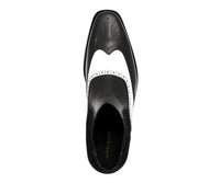 Men's Dress Boots-AG2632 Black & White - Church Suits For Less