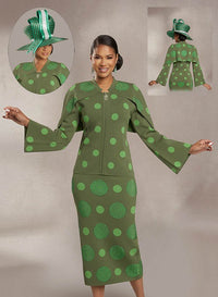 Donna Vinci Knit Suit 13349C-Olive - Church Suits For Less