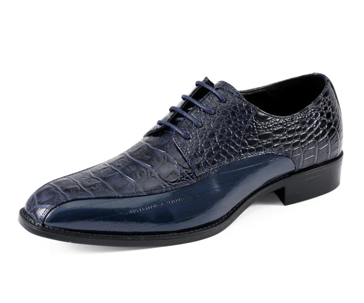 Men Dress Shoes-Harvey Navy - Church Suits For Less