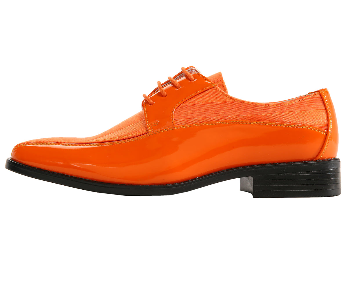 Men Tuxedo Shoes MSD-179Orange - Church Suits For Less