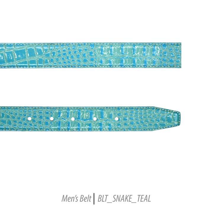 Men Leather Belts-BLT-101-Teal - Church Suits For Less