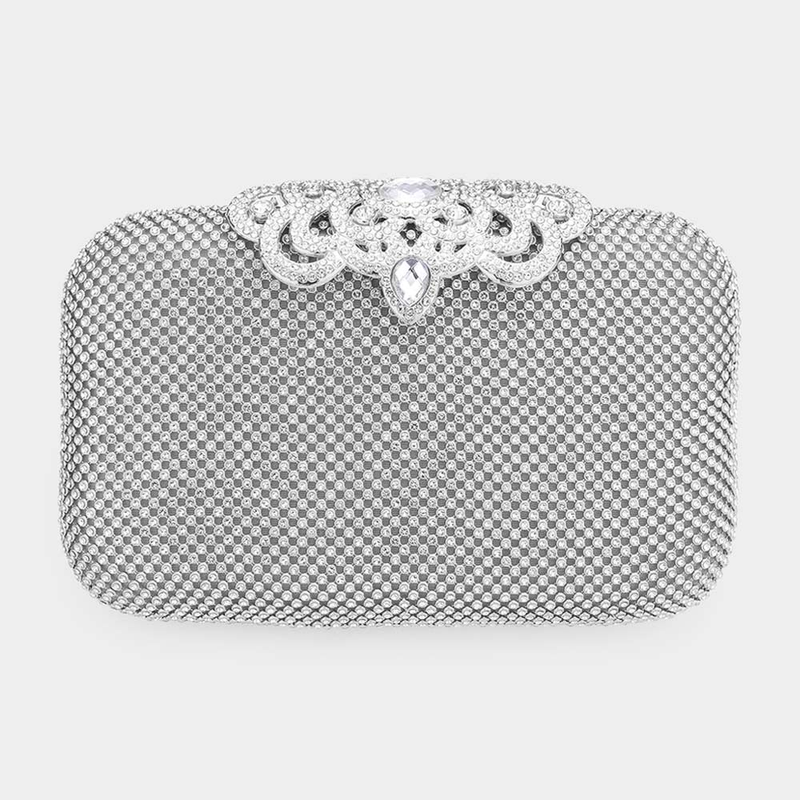 Women Fashion Clutch BDF-9207 Silver - Church Suits For Less