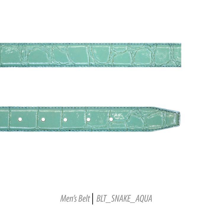 Men Leather Belts-BLT-Aqua-403 - Church Suits For Less