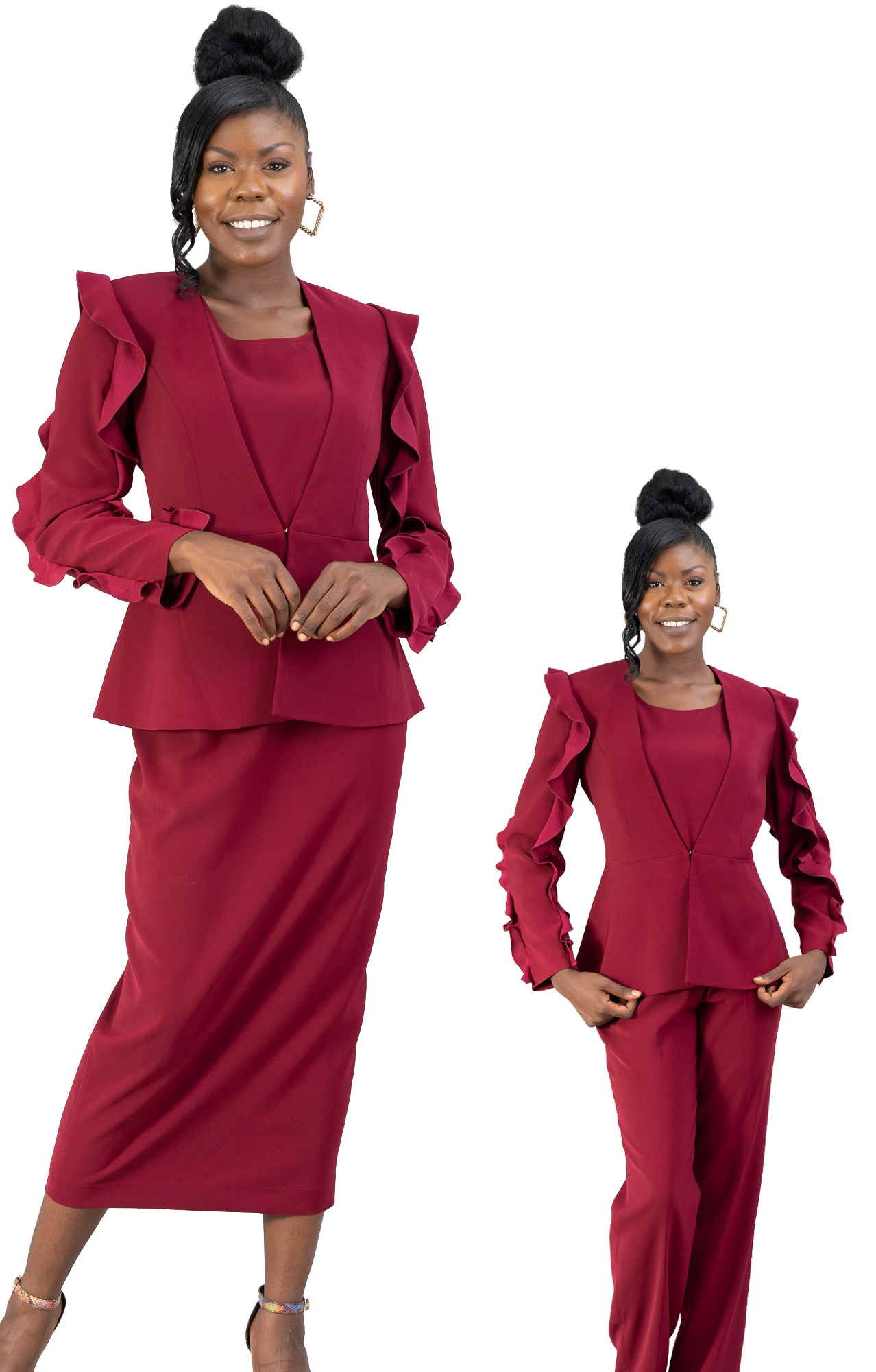 Women Two-Piece Skirt Suit Set | Church Skirt with Four Button Jacket and  Brooch | Elegant Basic Suit by Ben Marc | BM78096