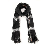 Women Fashion Scarf C52113-Black-White - Church Suits For Less