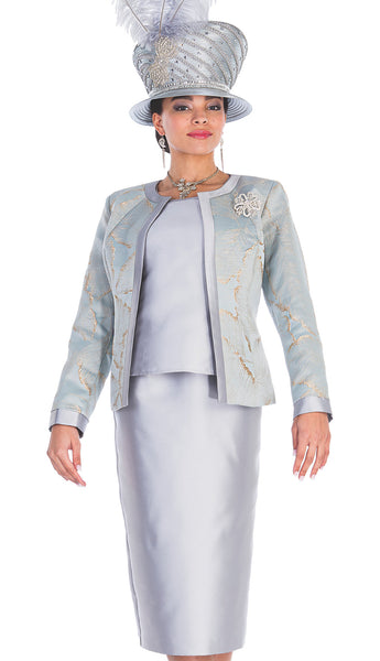 Champagne Italy Suit 5714C-Light Silver | Church suits for less