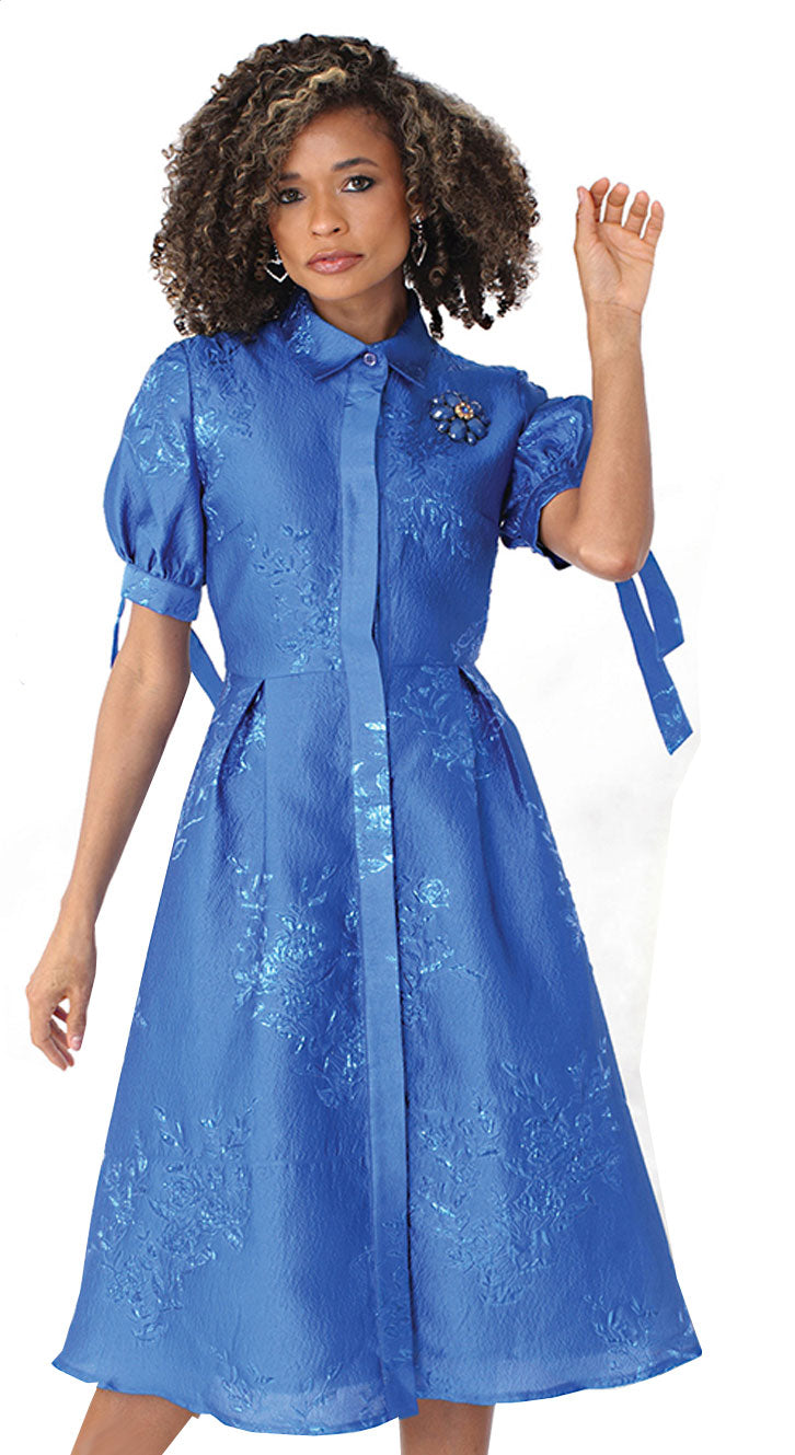 Chancele Church Dress 9704-Royal Blue - Church Suits For Less