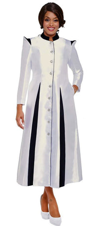 Women Church Robe RR9131-White/Black - Church Suits For Less