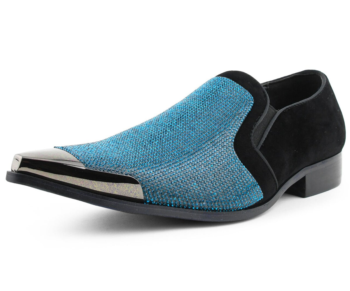 Men Dress Shoes-DezC-turquoise - Church Suits For Less