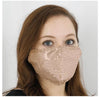 Women Fashion Face Mask 104-Gold-E - Church Suits For Less