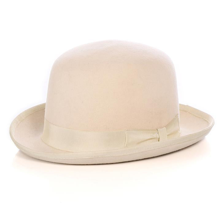 Men Derby Bowler Hat-Off White - Church Suits For Less