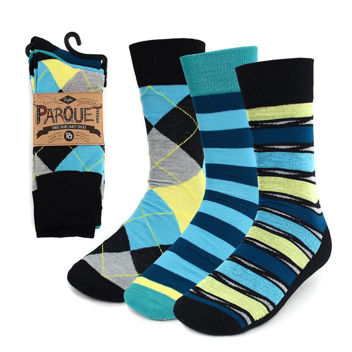 Dress Socks 3PKS/TURQ2 - Church Suits For Less