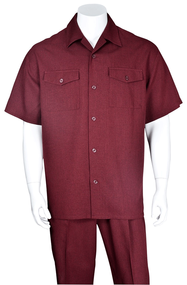 Fortino Landi Walking Set M2961-Burgundy - Church Suits For Less