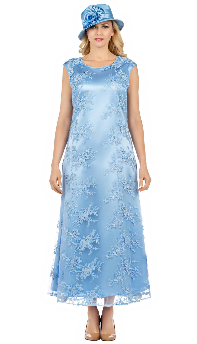 Giovanna Dress D1510-Blue - Church Suits For Less