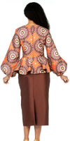 Giovanna Suit 0960-Brown Multi - Church Suits For Less