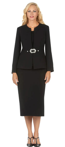 Giovanna Usher Suit S0650C-Black | Church suits for less